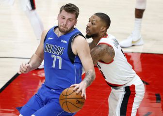 Doncic (38+9+9) se queda muy solo contra Lillard y McCollum
