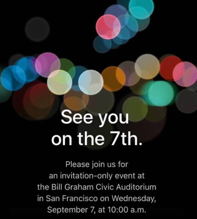 Invitación gala del iPhone 7