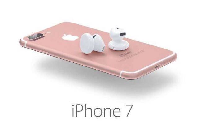 Iphone 7 rosa con airpods