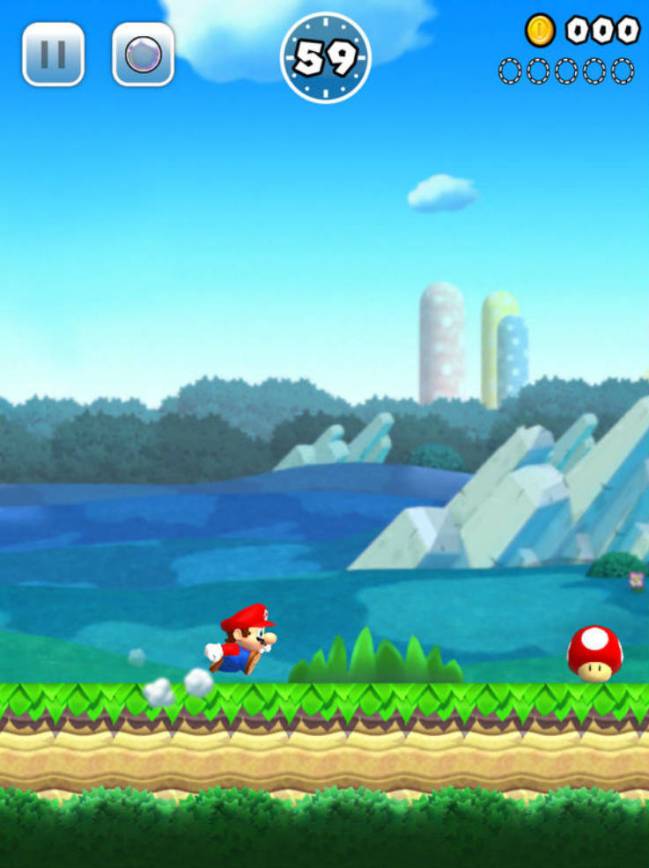 Pantalla de juego de Super Mario Run