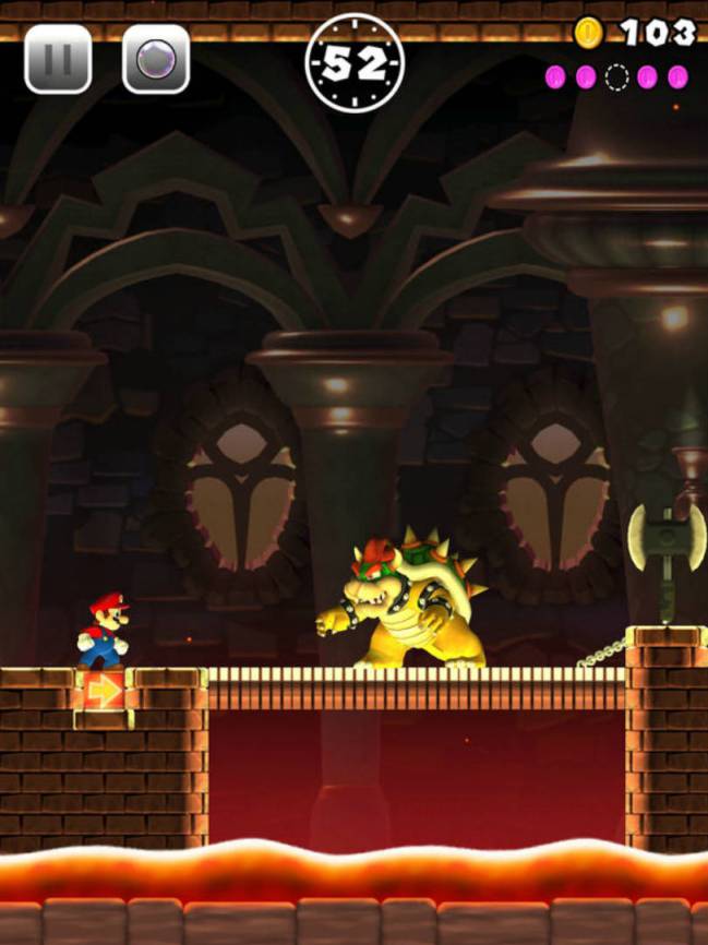 Pantalla de juego de Super Mario Run