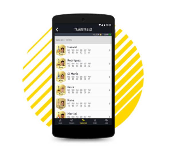 Hub de estadísticas de FIFA 17 companion app