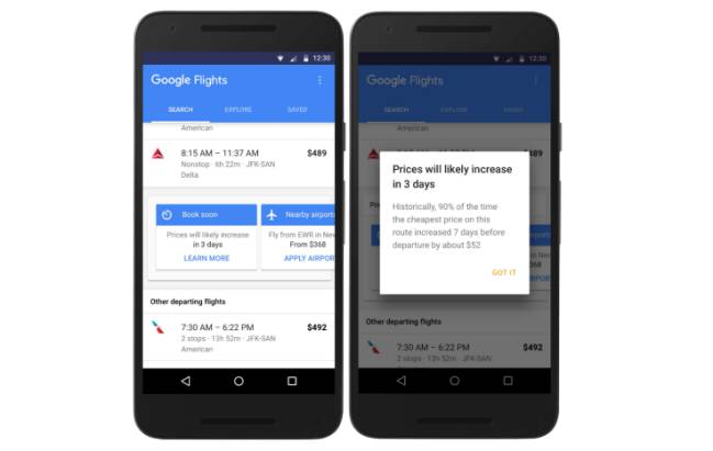 Google Flights, vuelos más baratos