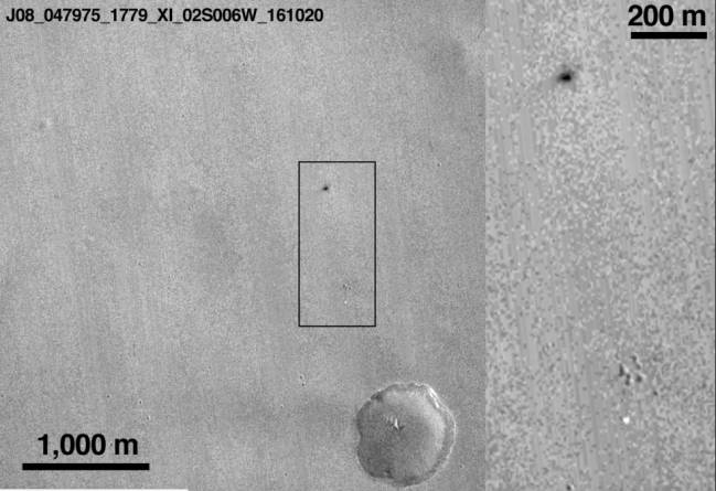 Imagen oficial del choque de la sonda contra Marte