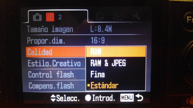 formato foto cámara
