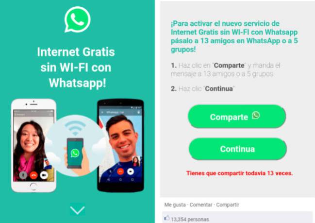 Desconfía siempre de ofertas como estas de compartir cosas a cambio de algo gratis