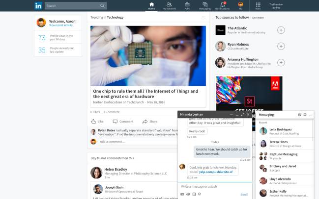 nueva interfaz linkedin
