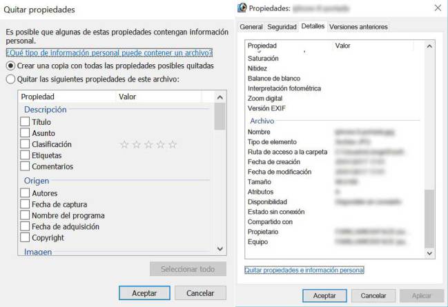 Propiedades imagen Windows 10