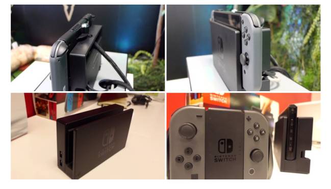 Nintendo Switch con los andos y en su dock de carga que la conecta también a una TV mediante HDMI a 1080p