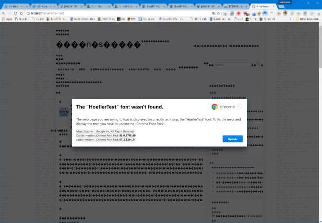 google chrome aviso fuentes