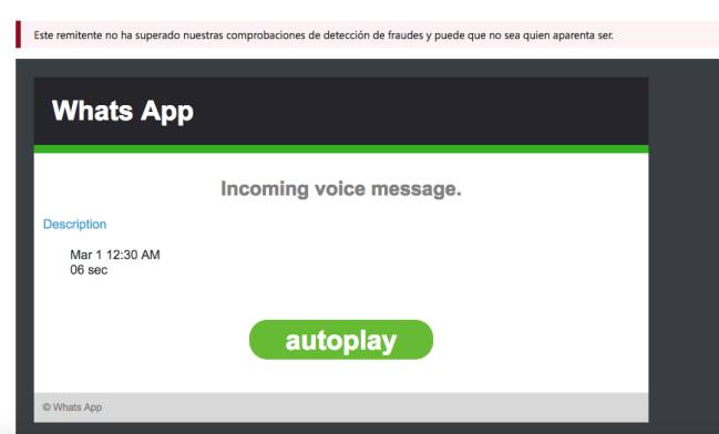 ¿Whats App? Es fácil encontrar indicadores de que este mail es falso