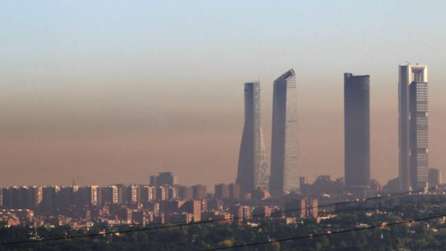 La capa de contaminación que cubre Madrid