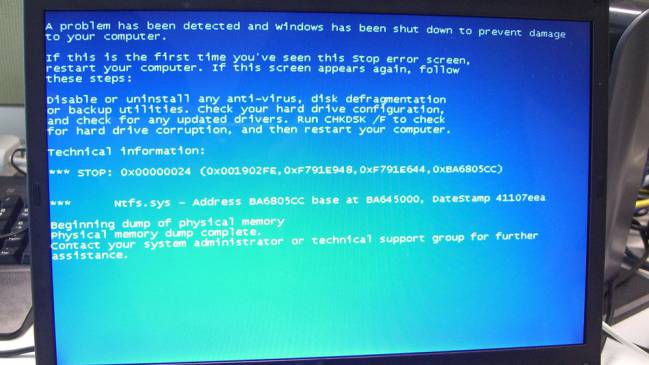 La mítica Blue Screen de Windows XP, ¿la recordáis?