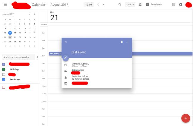 tarjetas eventos calendar