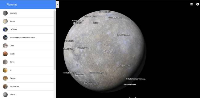 google maps planetas