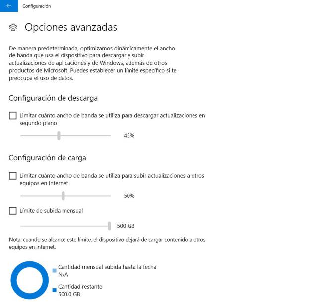 ancho descargas