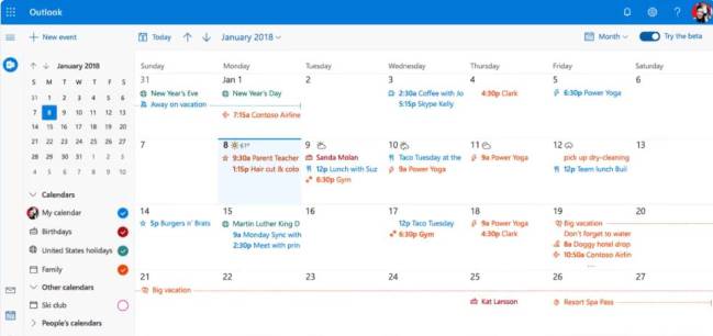 calendario outlook