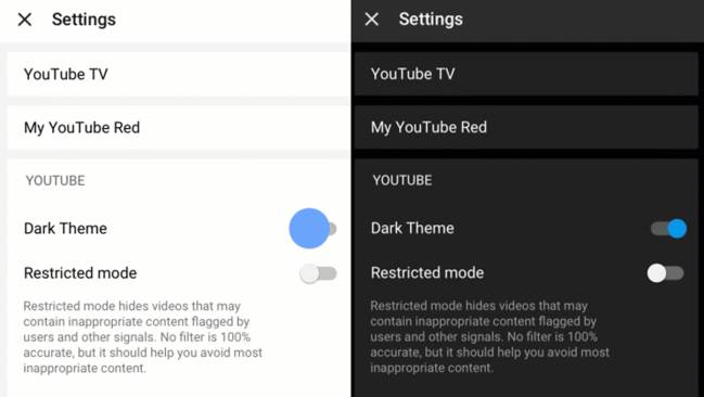 youtube tema oscuro