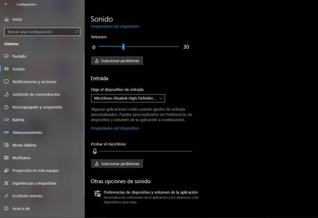 sonido w10