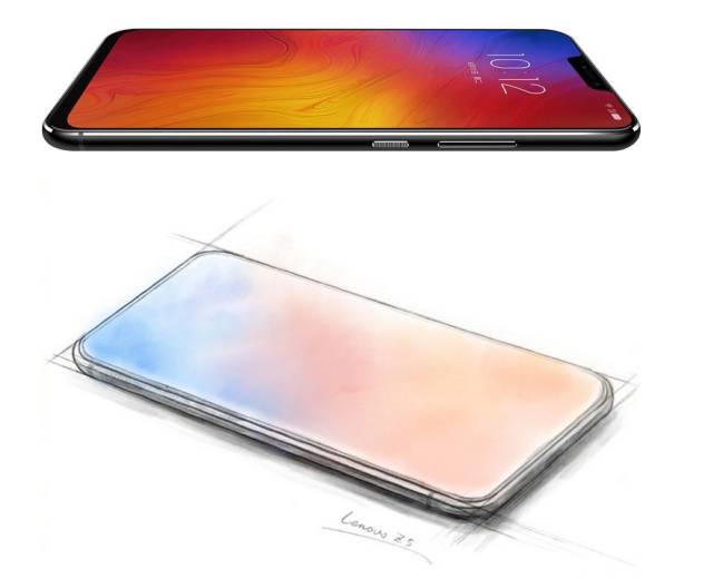 Abajo el diseño 'bezel-less' que Lenovo mostró hace un mes, arriba el móvil Lenovo Z5 presentado hoy