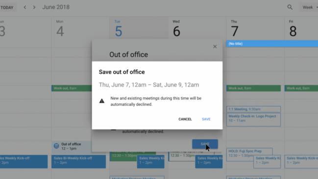 fuera oficina calendrar