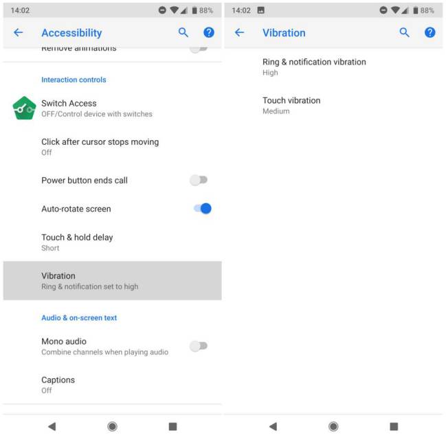 vibración android P