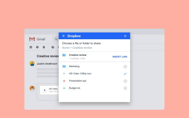 dropbox gmail int
