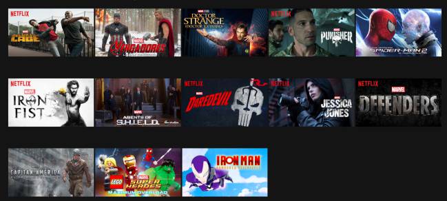 Algunas de las películas Marvel actuales que podemos ver en Netflox