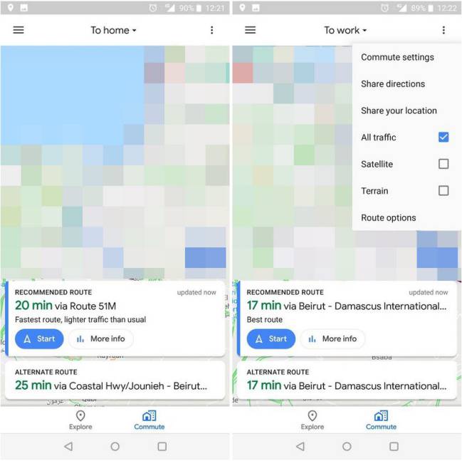 nuevo google maps bara inferior