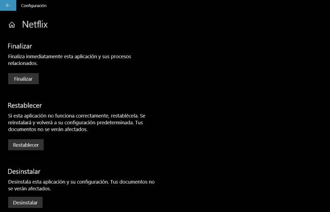 netflix restablecer