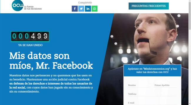 La campaña #misdatossonmios que inició OCU en mayo