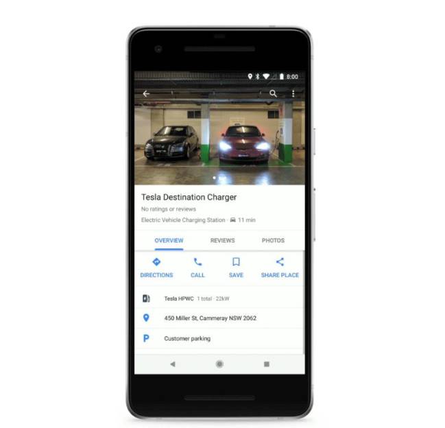 googlemaps tesla