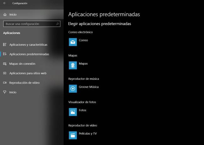 apps predeterminadas