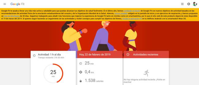 google fit cierre