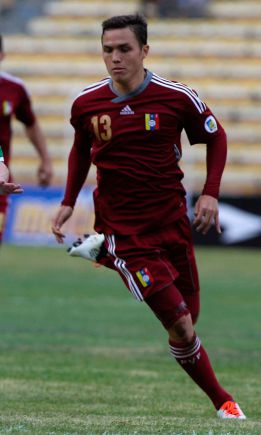 Seijas en un partido con la Vinotinto