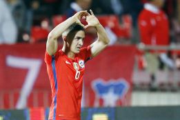 Felipe Gutiérrez, tras convertir el gol frente a Argentina