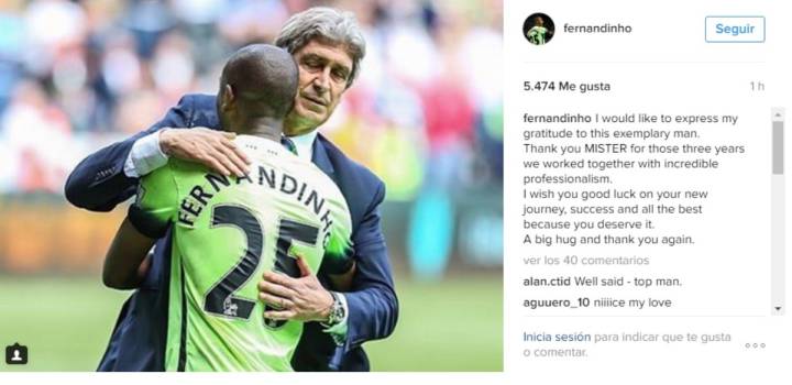 La emotiva despedida de dos figuras del City para Pellegrini