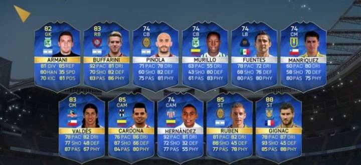 Valdés y Manríquez destacan en 11 latino del juego FIFA 2016
