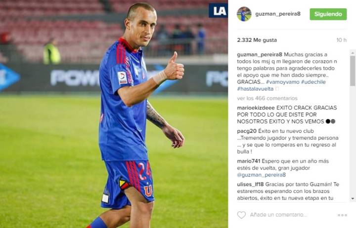 El sentido mensaje de despedida de Guzmán Pereira