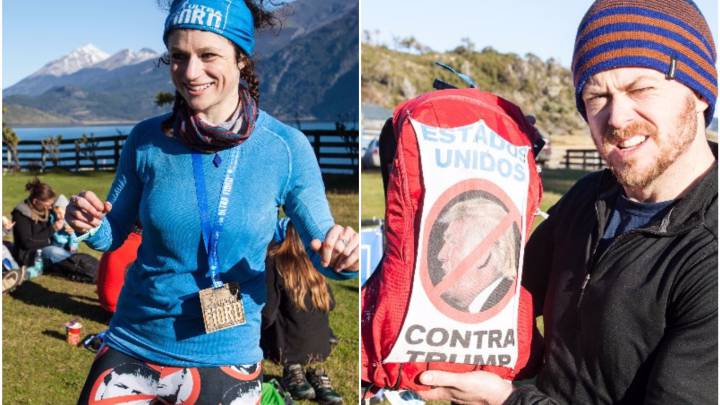La curiosa pareja que protestó contra Trump en Ultra Fiord