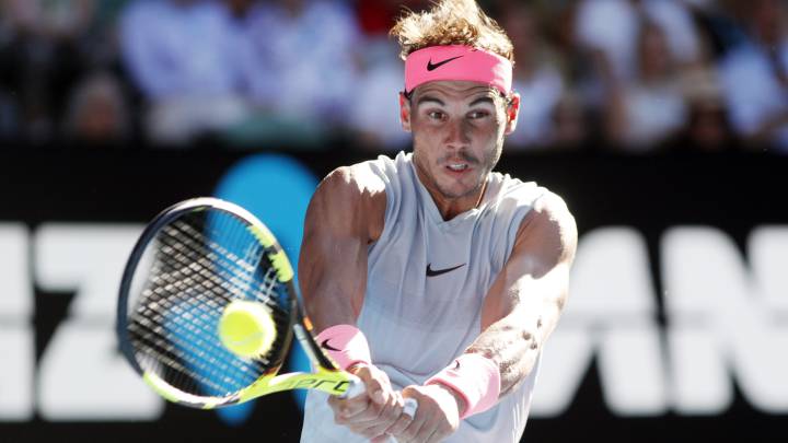 Rafael Nadal durante la segunda ronda del Abierto de Australia 2018