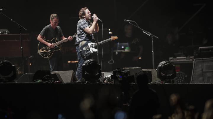 El Grupo Pearl Jam en el Primer dia de Lollapalooza Chile