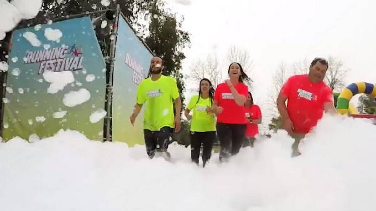 Así será Running Festival, la corrida que mezcla espuma, zonas de lluvia y viento