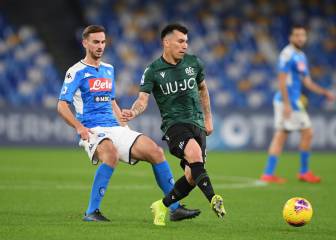 Medel fue titular en agónica victoria del Bologna como visita