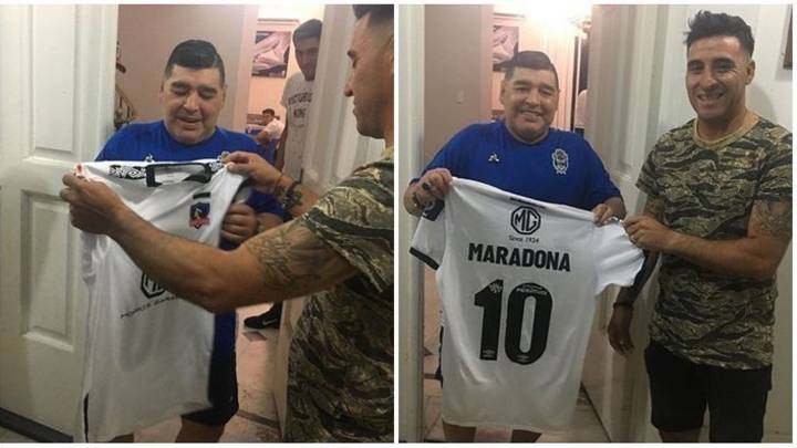 El especial regalo colocolino que recibió Diego Maradona