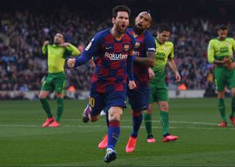 Vidal asistió a Messi en una tarde mágica del '10'