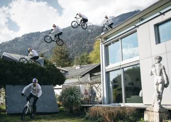 Ciclista austríaco adaptó su casa para realizar este genial video de su 'trabajo en casa'