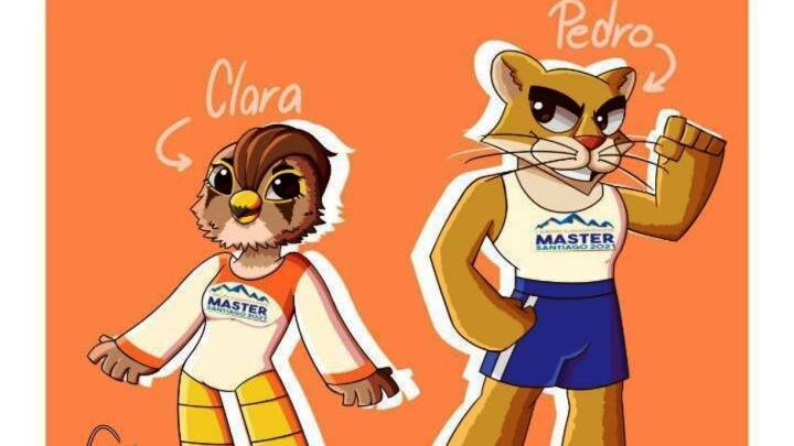 Clara y Pedro serán las mascotas de los Odesur Máster de Santiago 2021. Una niña de 16 años de El Bosque ganó el concurso para ser la autora de las mascotas.