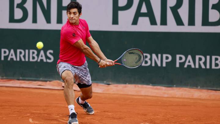 Christian Garín en Roland Garros.