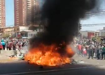 Manifestantes quemaron las pertenencinas de inmigrantes en Iquique
